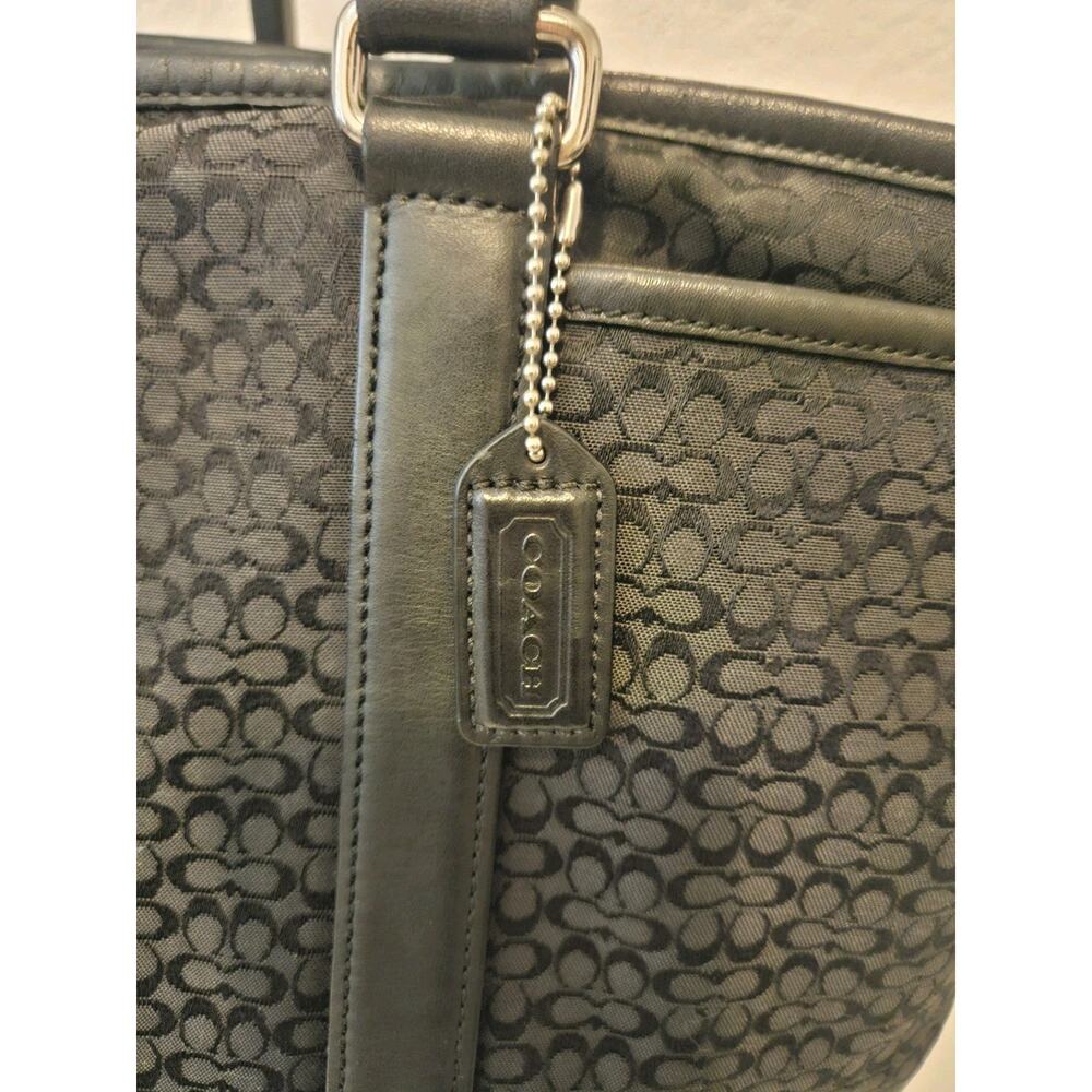 Coach F77014 Vintage Large Signature C Canvas Leather Trim Tote Bag 16x12 *read - Picture 4 of 16